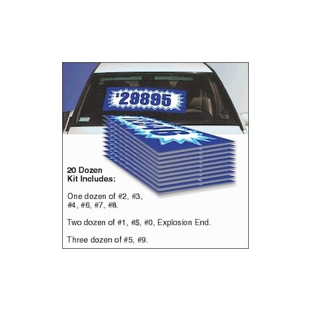 Ez Line Blue Explosion Windshield Numbers Kit (20 Doz) Pk 172